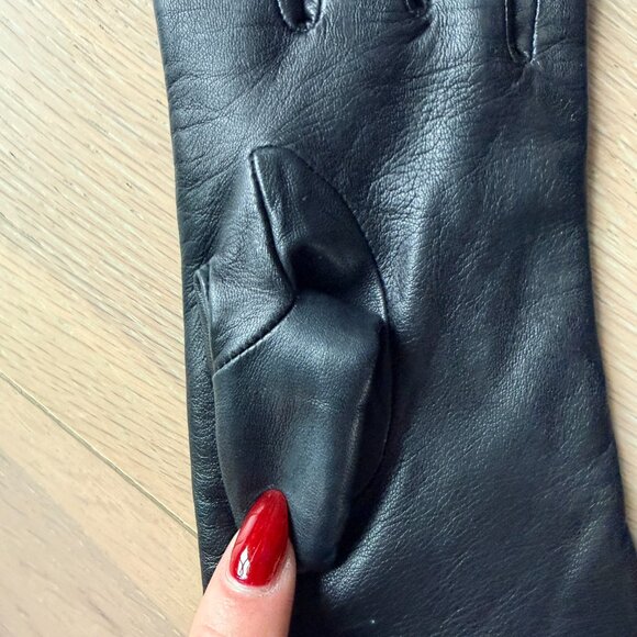 COACH Black 100% Leather Gloves Cashmere Lined Size 7 Gorgeous Vintage - Picture 9 of 11
